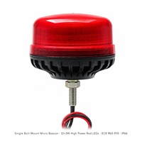 Luz Giratoria de Advertencia de 12 LED para Vehículos, 12-24V, Ámbar/Rojo, Impermeable, Lámpara de Emergencia con Luz Estroboscópica de un Solo Perno