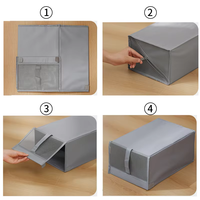 Boîte de rangement à chaussures domestique en tissu Oxford, moderne, grande capacité, écologique, pliable et empilable, à paroi simple, vente en gros fabricant