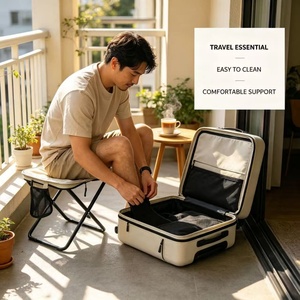 Chaise pliable d'extérieur en tissu Oxford avec structure en fer pour la maison, le camping, les voyages, le métro, le train à grande vitesse, la pêche, la plage, et <span class=keywords><strong>tabouret</strong></span>-sac à main - Product Image 6