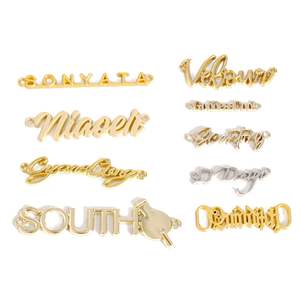 ป้ายโลโก้โลหะคุณภาพสูง ป้ายตกแต่งสำหรับหมวก รองเท้า กระเป๋า เสื้อผ้า ป้ายชื่อโลหะสั่งทำ - Product Image 1