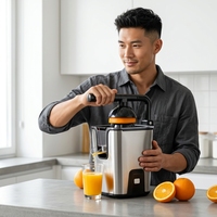Presse-agrumes électrique en acier inoxydable SHANGKAI, nouvelle arrivée, batterie 18650, presse-agrumes portable pour jus d'orange
