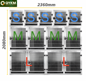 Système de cage vétérinaire modulaire en acier inoxydable robuste et facile à nettoyer, cage empilable à 5 niveaux pour clinique vétérinaire - Product Image 1