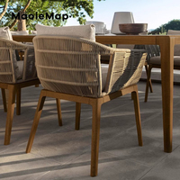 Chaises de café nordiques table basse meubles en bois modernes table à manger rotin jardin chaises en osier ensemble de meubles de patio