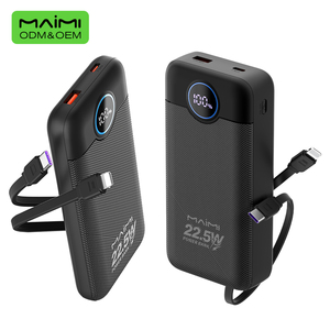 <span class=keywords><strong>Batterie</strong></span> <span class=keywords><strong>Externe</strong></span> Portable à Charge Rapide 22,5W 10000mAh 20000mAh avec Câbles Intégrés Doubles pour Vente en Gros Mondiale - Product Image 1