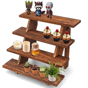 Manspdier - Soporte <span class=keywords><strong>de</strong></span> Exhibición Rústico <span class=keywords><strong>de</strong></span> Madera <span class=keywords><strong>de</strong></span> Plátano Tallado a Mano para Cupcakes, Manualidades, Funko Pop, Estantes - Paquete <span class=keywords><strong>de</strong></span> 4, Modelo A009 - Product Image 1