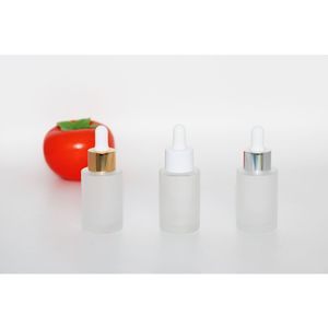 Flacone contagocce in vetro con scatola da 30ml spalla piatta ambra verde viola giallo blu <span class=keywords><strong>rosa</strong></span> per capelli smerigliati olio essenziale - Product Image 6