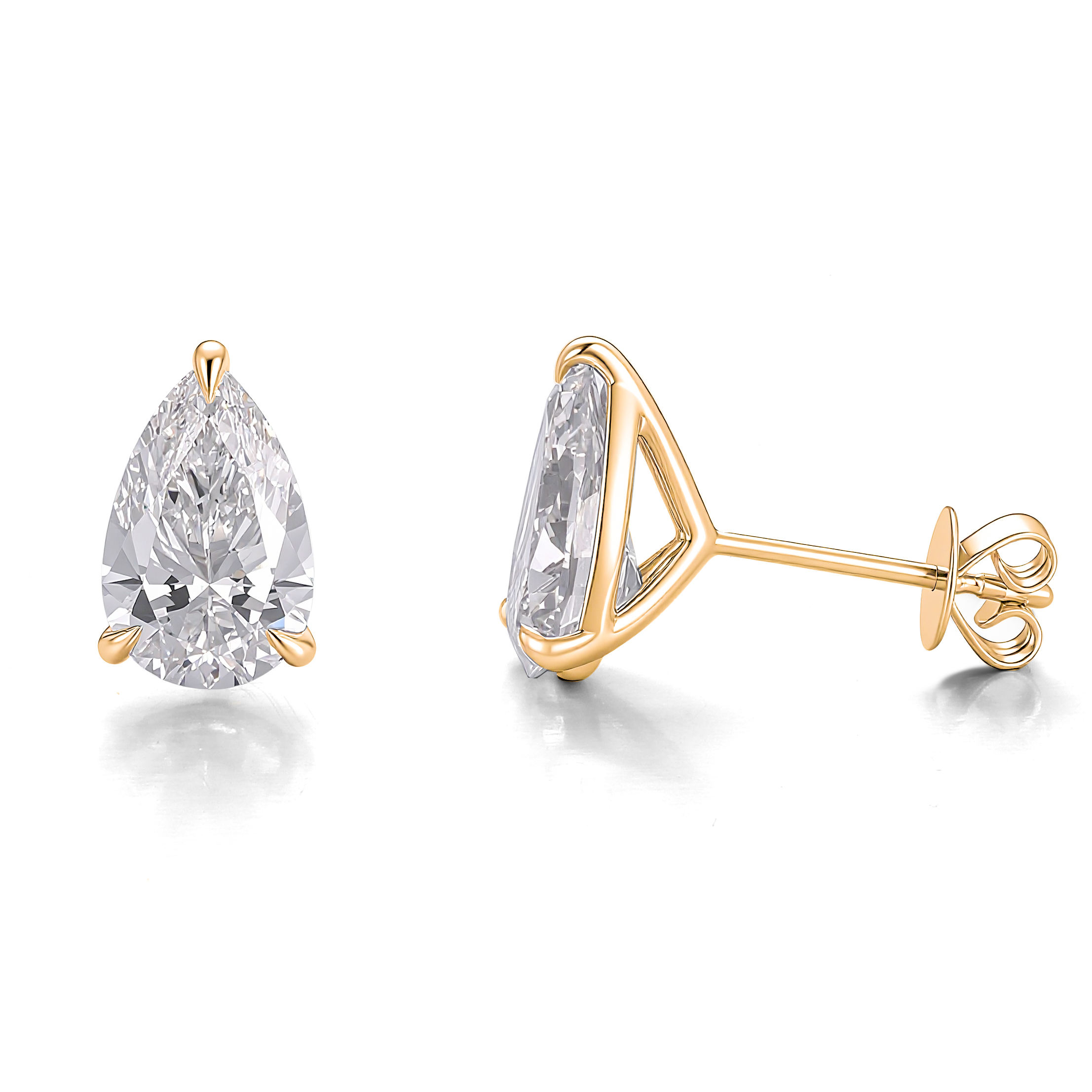 10k yellow gold lab diamond earring