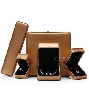 Smooth Pu Leather Rounded Corner Jewelry <b>Box</b> Set For Necklace Ring Bracelet Earring Diamond <b>Storage</b> Jewelry Shop - Product Image 3
