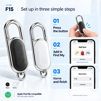 Localisateur Bluetooth F15 en gros compatible avec Apple Find My, clip métallique direct usine avec son d'alerte à une touche pour clés et sacs
