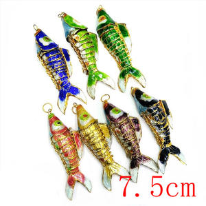 Liontin Ikan Cloisonne Tembaga Bergerak 4.5cm untuk Pembuatan Perhiasan DIY Harga Murah - Product Image 6