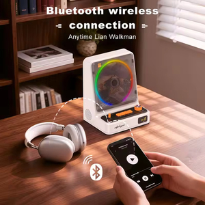 Reproductor de CD Retro con Ventana Transparente Vertical, BT5.3, USB A-B, Repetición, Control Remoto, Recargable, Altavoz Integrado, Estilo Vintage para el Hogar - Product Image 5