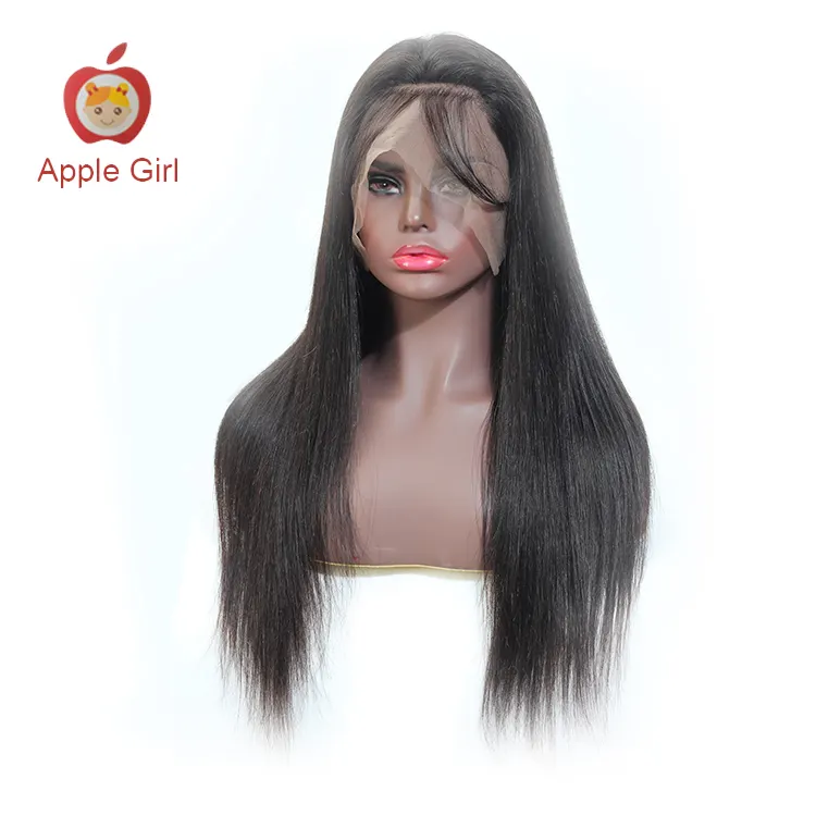 Virgin Cuticle Aligned Human Hair Full Lace Wigs Pre Plucked Natural Hairline With Baby Hair Peruvian Straight Lace Front Wigs