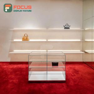 Vitrina Moderna de Lujo para Exhibición de Joyería, Madera y Vidrio con Iluminación LED, Exhibidor Metálico de Alta Gama para Boutique - Product Image 5