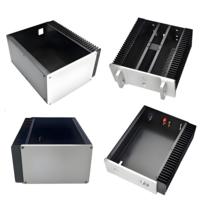 Boîtier d'amplificateur audio HIFI CNC en aluminium brossé sur mesure, dissipateur thermique simple face, protection IP67, puissance maximale 5000W