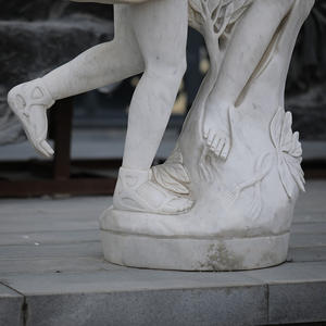 Statues en marbre blanc Apollon et Daphné Figures mythologiques grecques personnalisées Figurine artisanale en pierre gravée de style ange - Product Image 3