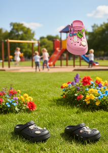 Sandali Zoccoli per Bambini con Spille Animate, Misura 18, Estivi, Punta Chiusa, in Plastica, Slip-On per Ragazze - Product Image 2