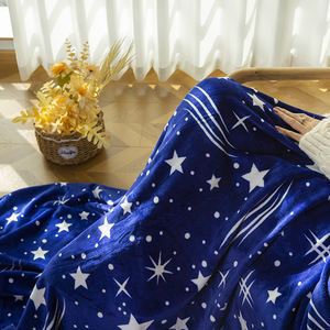 Mantas de Cama de Felpa de Alta Calidad, 100% Poliéster, con Estampado de Cielo Estrellado, Estilo Liso, Mantas de Invierno para Sublimación, para Uso Doméstico - Product Image 4