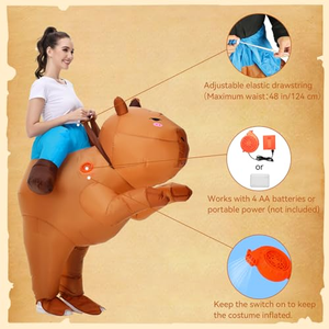 Nuevo <span class=keywords><strong>Disfraz</strong></span> Inflable de Capibara Unisex de Poliéster, Divertido para Cosplay, Halloween, Fiestas de Adultos y Parejas - Product Image 4