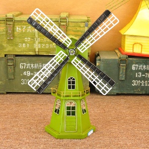 FY186 Green Vintage Metal <strong>Windmill</strong> Ornaments Iron Dutch <strong>Windmill</strong> Home Decor Ornaments Europe <strong>Models</strong> Gifts Furnishing Articles - Product Image 6