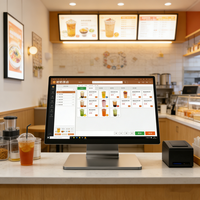 Système de caisse enregistreuse tactile POS de haute qualité, 15,6 pouces, en aluminium, système POS fin, sans ventilateur, silencieux