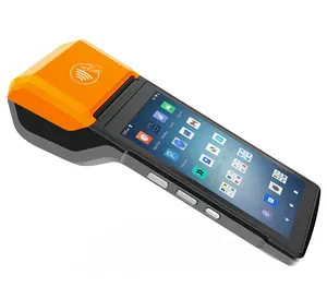 Terminal POS portable, système POS Android avec imprimantes thermiques 58mm, lecteur 1D/2D 4G