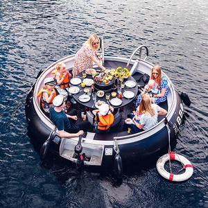 Barco de barbacoa, modelos de plástico, Motor, batería eléctrica, parrilla, mesa redonda de acero, logotipo personalizado, suelo EVA, tanque de hielo, almacenamiento 250 - Product Image 3