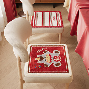 Cojín cuadrado para silla Slow Down, diseño de rayas rojas, antideslizante, para sala de estar, oficina, dormitorio, estudio, restaurante - Product Image 3