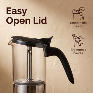 SEECIN Conception détachable <span class=keywords><strong>Verre</strong></span> clair Moka Pot <span class=keywords><strong>Cafetière</strong></span> Poêle Pot Brassage Espresso <span class=keywords><strong>Cafetière</strong></span> avec couvercle - Product Image 2
