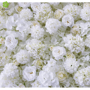 Decoración de Pared de Flores Artificiales Personalizada para Eventos en Centros Comerciales, 8 pies x 8 pies, Globos Blancos, Crisantemos, Hortensias, Rosas - Product Image 5
