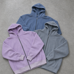 Sudadera con capucha extragrande de 500 g/m² con cremallera, estilo vintage, streetwear, hombros caídos, lavado ácido y efecto desgastado para hombre - Product Image 1