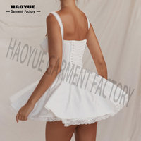Fabricant de vêtements, vêtements sur mesure, corset blanc classique, mini robe, robe de soirée élégante de haute qualité, robes décontractées