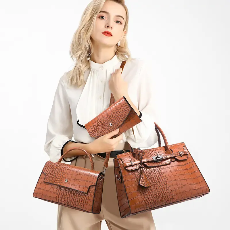 Sac à main fourre-tout en cuir gaufré tendance crocodile pour femmes sacs à main pour femmes en Pu sacs à main de créateur en gros sacs de luxe à la mode carré unique