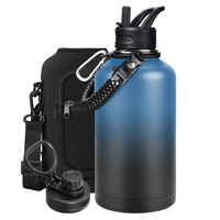 Tendance Grande Capacité Grand 2 Litres 2000 ml 2 Ltr Bouteille D'eau Thermos Bouteille D'eau En Acier Inoxydable avec Bec et Couvercle De Paille
