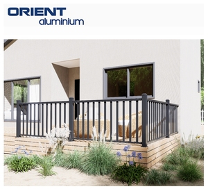 Prix d'usine moderne de couleur noire décoration de balustrade <span class=keywords><strong>extérieure</strong></span> rampes d'escaliers extérieurs en aluminium conception de garde-corps - Product Image 4