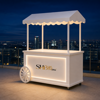 Chariot à fleurs en bois personnalisé avec éclairage LED, présentoir pliable et portable pour mariages, anniversaires, événements et location commerciale