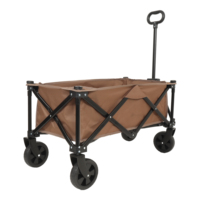 Chariot de plage pliable personnalisé en acier et tissu 600D à quatre roues, chariot de camping avec capacité de charge de 80 kg pour une utilisation en extérieur