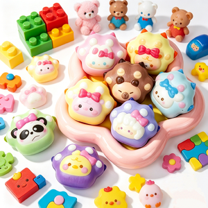 Wholesale <b>Cat</b> Paw <b>Squishy</b> Slow Rising Squeeze Fidget Toy Multi Animal Design Stress Relief 2-4 Years Unisex - Product Image 5