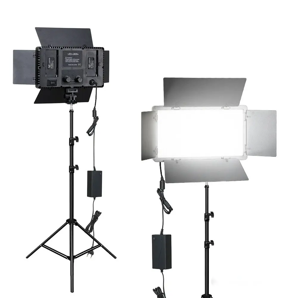 LED-U600 LED Video işığı profesyonel fotoğrafçılık işık kısılabilir 3200-5600K stüdyo canlı akışı makyaj fotoğraf canlı fotoğraf için