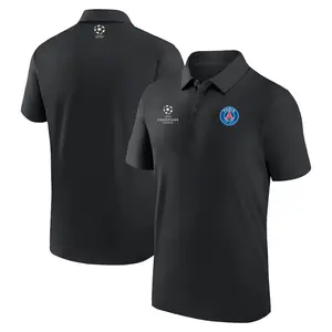 Camiseta Polo de fútbol de talla grande para hombre de poliéster 100%, camiseta Polo deportiva de fútbol con logotipo bordado impreso personalizado en blanco