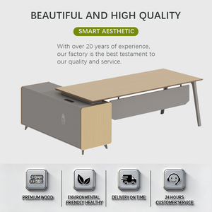 Bureau de direction moderne en <span class=keywords><strong>bois</strong></span> de luxe complet pour secrétaires, facile à assembler - Product Image 4