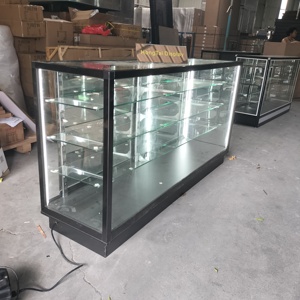 <span class=keywords><strong>Led</strong></span> dải ánh sáng vuông khung nhôm sản phẩm thuốc lá Showcase hiện đại tối giản khói kệ phụ kiện khói Kính trường hợp - Product Image 1