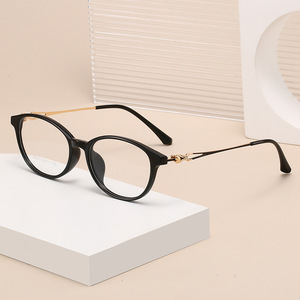 Gafas de lectura TR de metal para mujer 6015, color gris, forma ovalada, elegantes, ligeras, lentes transparentes - Product Image 2