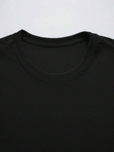 Camiseta Casual de Manga Corta con Cuello Redondo y Estampado de Oso de Dibujos Animados Negra para Hombre, Corte Regular, Algodón Jersey Transpirable - Product Image 5