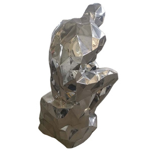 大きなステンレス鋼思考男彫刻金属男彫刻像 - Product Image 3