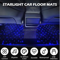 Tapis de sol LED pour voiture, imperméables IP67, éclairage étoilé, OEM, sur mesure, universels, 4 pièces, fibres optiques, éclairage étoilé pour voiture