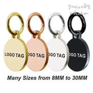 Custom Logo Tags Pendant Manufacture's DIY Name <strong>Coin</strong> Disc Charm with Link Chain Stainless Steel Laser Engraved Jewelry - Product Image 4