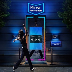 Interactive Full Metal 360 Instant <b>Print</b> Photo Booth Touch Screen LED Ambient Light Party Supporting SLR Smartphones <b>Camera</b> - Product Image 3