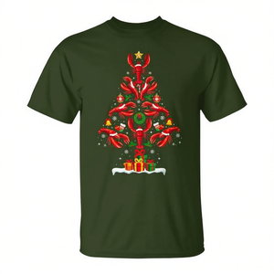 Camiseta Lobster Christmas Tree de manga corta, unisex, con cuello redondo, diseño navideño, regalo de Navidad - Product Image 2