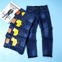Jean en denim extensible à taille élastique pour homme, coupe droite classique, pantalon décontracté pour usage quotidien, 6,5 dollars GZL001 taille 30-40
