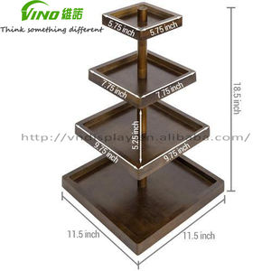 Exhibidor de Cupcakes de Bambú Plegable de 4 Niveles, Modelo Vino Vino20220901, Color Marrón Oscuro, Soporte Cuadrado para Cupcakes de 4 Lados, Origen GUA - Product Image 6